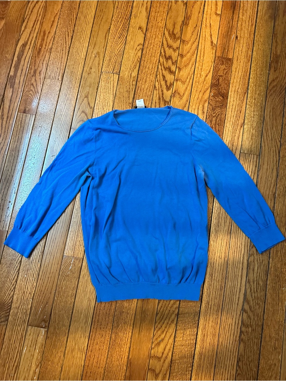 Blue Women's J Crew Lightweight Crewneck Sweater 3/4 sleeve long sleeve shirt S